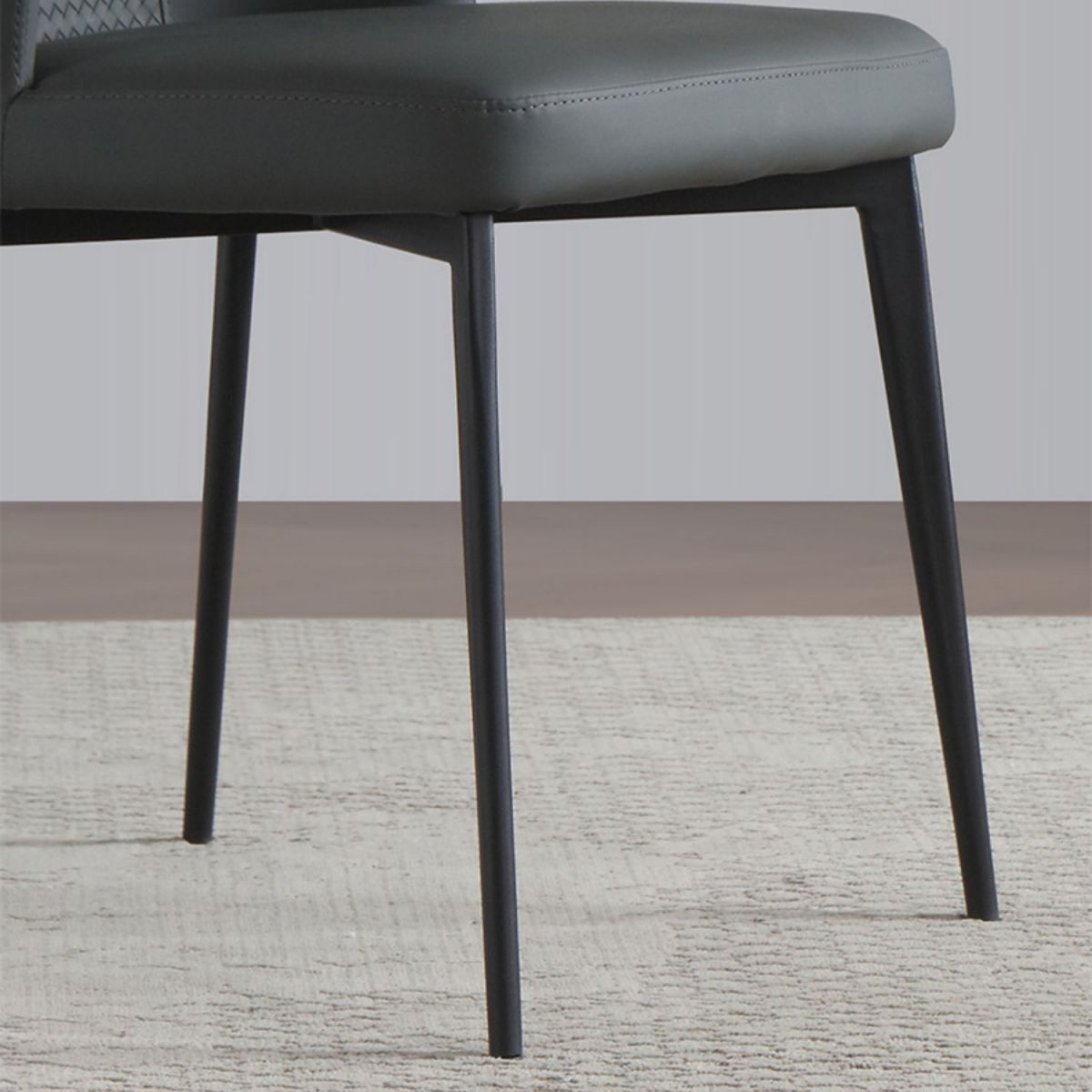 Kitchen Modern Wingback Parsons Chair Armless Dining Chairs in Black Legs