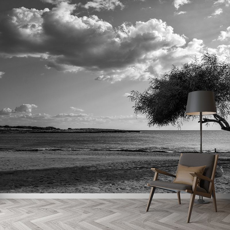 Sky Scene Wallpaper Contemporary Mural Mildew Resistant Wallpaper for Living Room