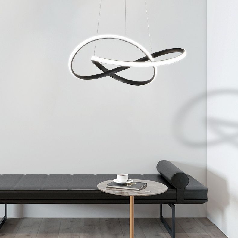 Modern karakteristiek LED Hangende lamp Acryl lineaire kroonluchter voor woonkamer