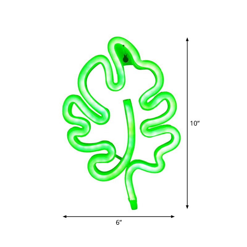 Plastic Leaf-Shaped Mini Night Lamp Modernist LED Wall Night Light in White