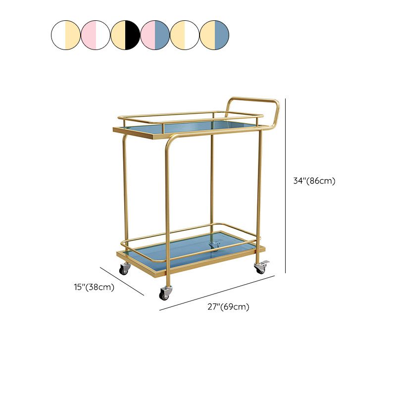 Modern Open Storage Prep Table Rectangular Rolling Kitchen Trolley