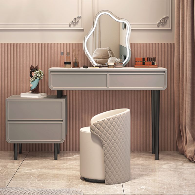 Minimalist Stone Top Vanity Table Modern Makeup Counter with 4 Drawers