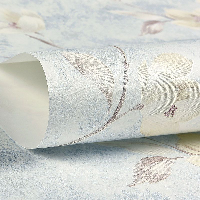 Dense Flower Design Wallpaper for Living Room Countryside Wall Covering, 20.5"W x 31'L, Non-Pasted