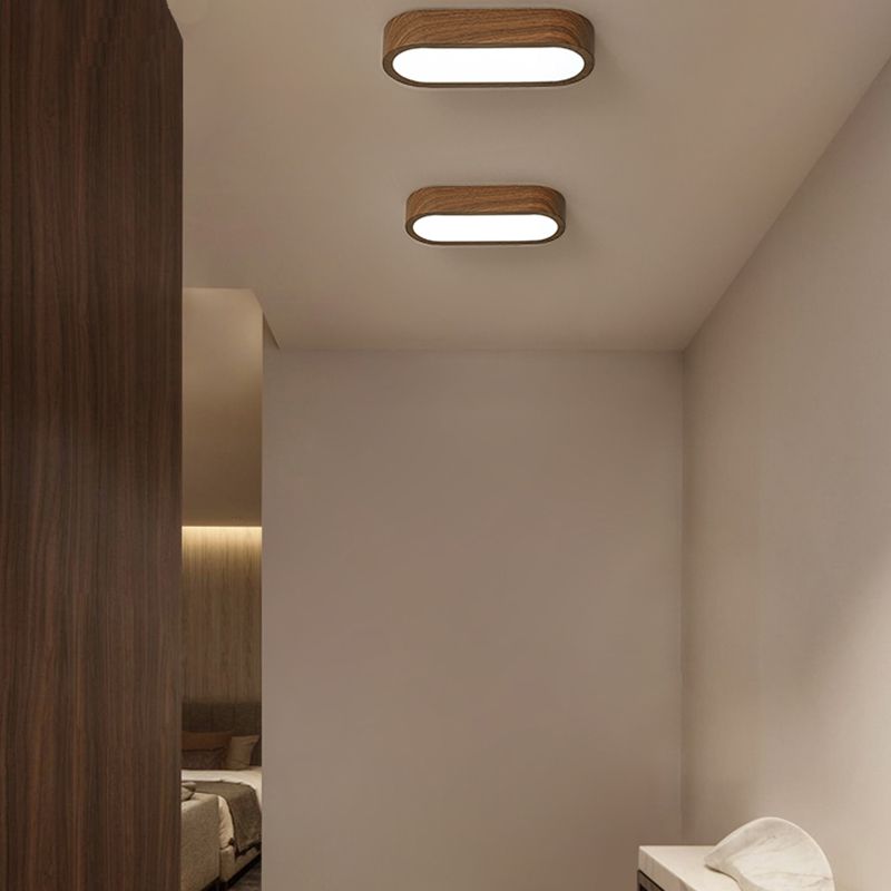 Modern Metal Flush Mount Geometric Shape Ceiling Lamp with Acrylic Shade for Passage