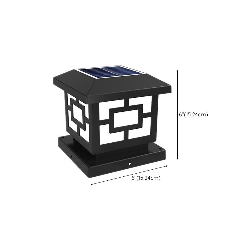 LED Contemporary Metal Pillar Lamp Square Shape Outdoor Waterproof Light