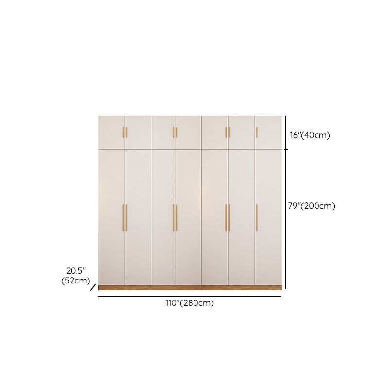 Contemporary Style Wardrobe Wooden Bedroom Closet with Hinged Door