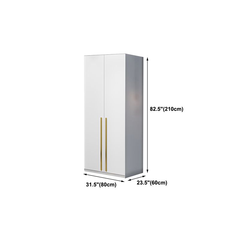 White Colour Wooden Wardrobe Soft Close Door Wardrobe Closet with Garment Rod