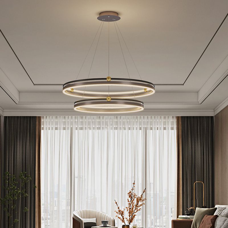 Modern Aluminum Chandelier Multi-Layer LED Chandelier Pendant Lamps for Living Room