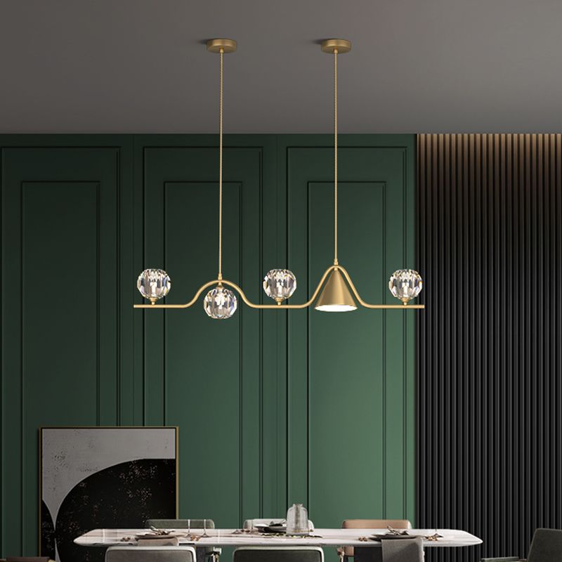 Modern Style Ball Shape Island Pendants Crystal Pendant Lights for Dining Room