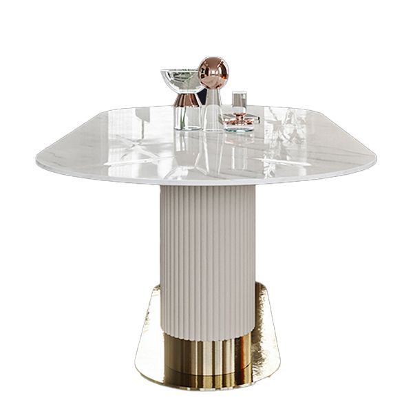 1/4/5/7 Pieces Luxury Dining Set Sintered Stone Top Dining Table with Leather Chairs