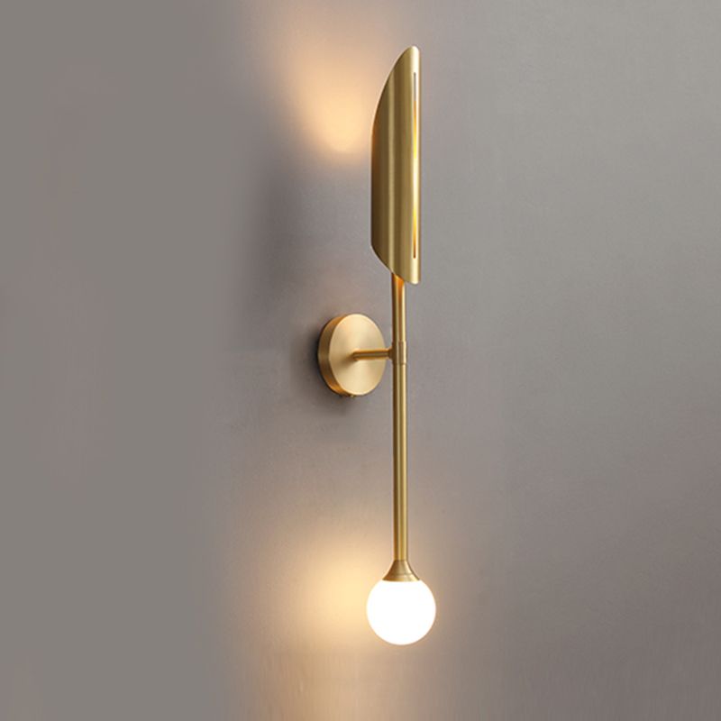 Nordic Modern Copper Wall Light Fixture Armed Sconce Light for Living Room