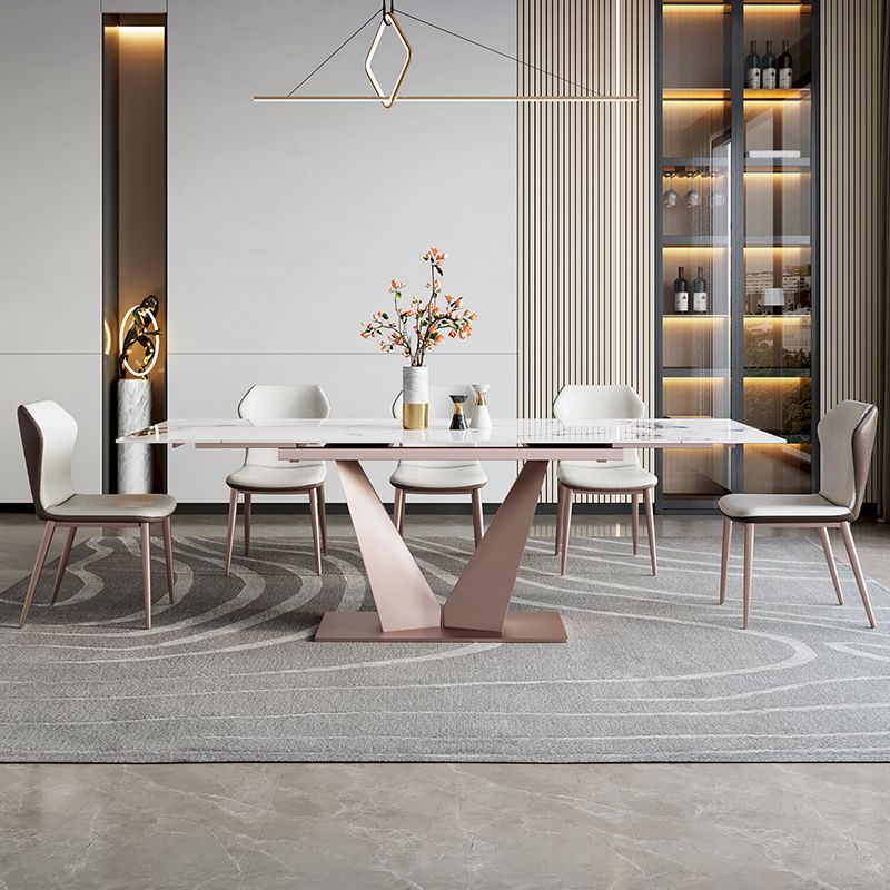 Modern Sintered Stone Top Dining Set Rectangle 1/4/6/7 Pieces Dining Room Table Set