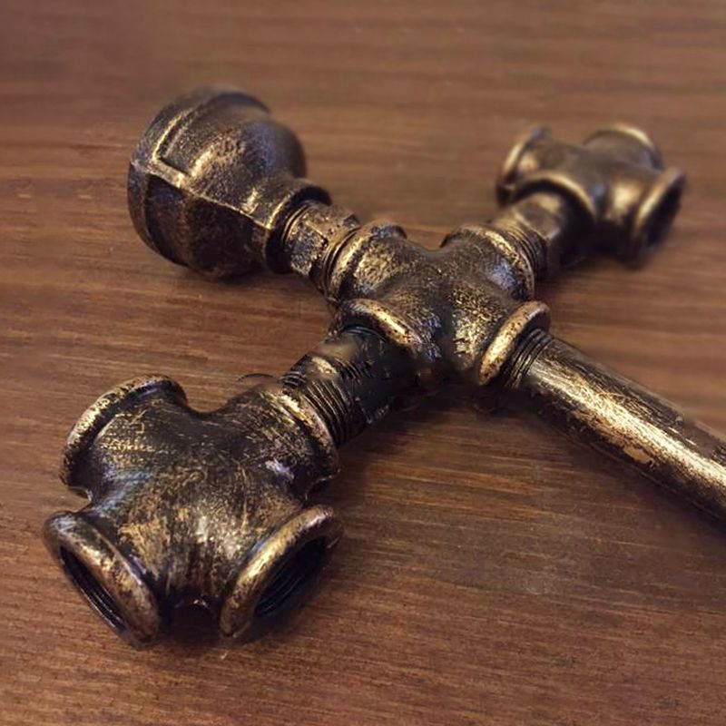 Industrial Wall Sconce Pipe Shape 2 Light Wall Light Sconces for Living Room