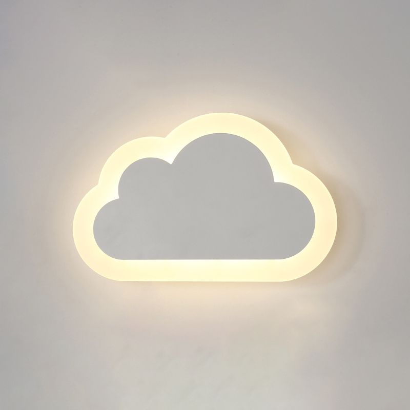 White Shaded Wall Mounted Light Minimalist-Style LED Metal Wall Mounted Lighting