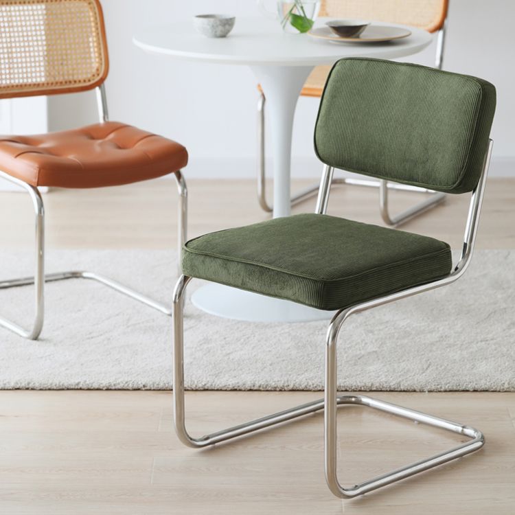 Industriële stijl Open achterkant Dining zijstoel gestoffeerde armloze eetkamerstoelen (set van 2)