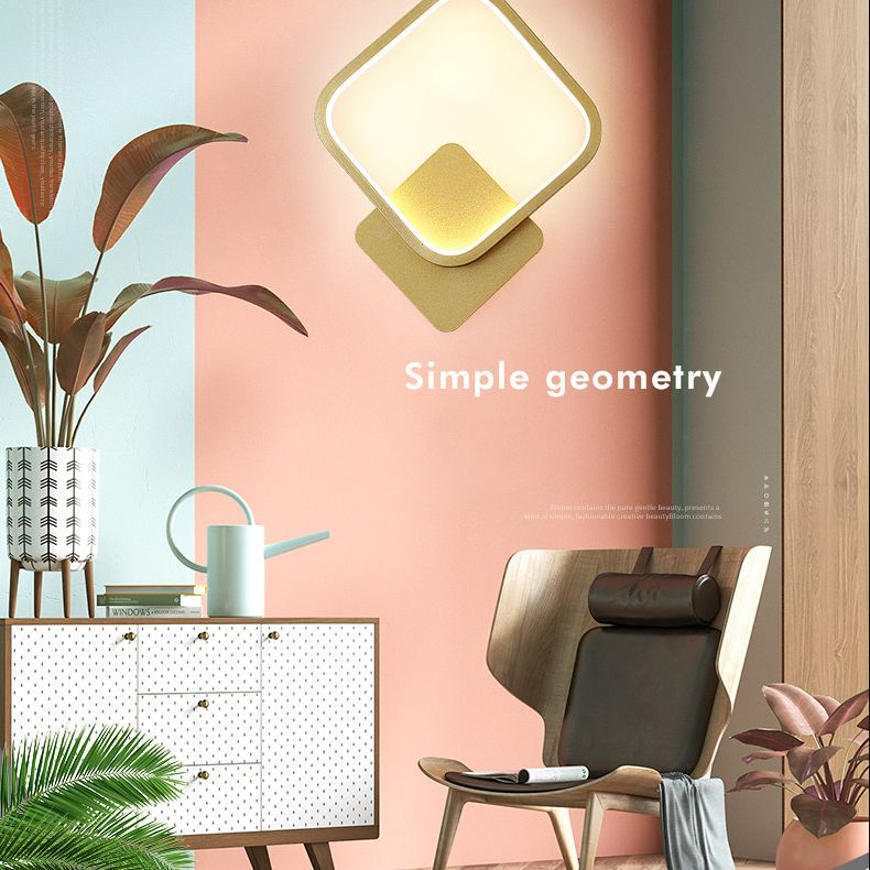 Aluminum Alloy Minimalism Style LED Wall Sconce 11.8" H Square Rounded Corners Mini Bedside Lights