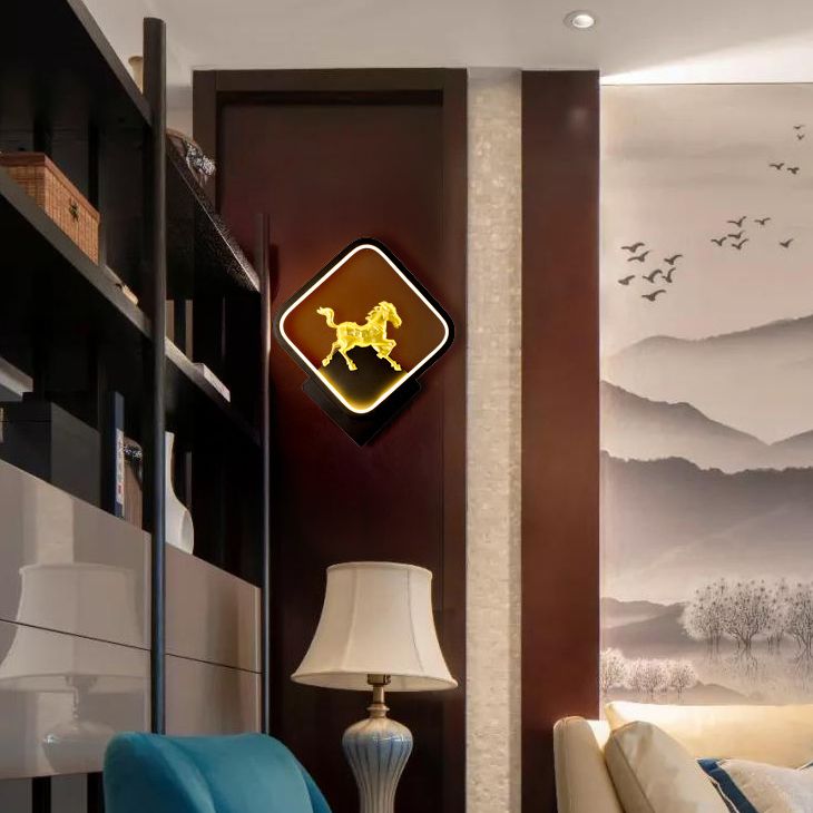 Kids Style Square Shape Wall Light Metal 1 Light Wall Mount Light