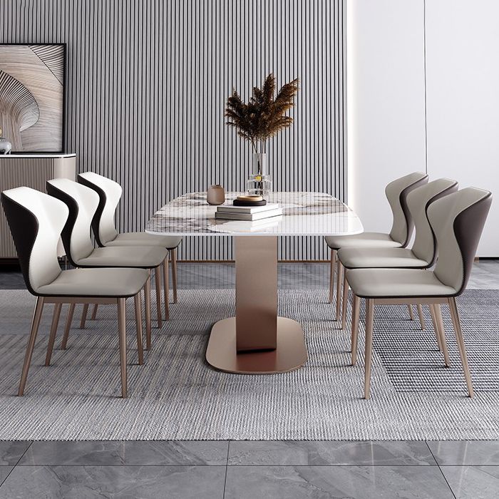 55.12''l Mesa de piedra sinterizada Mesa de comedor rectangular para la cocina