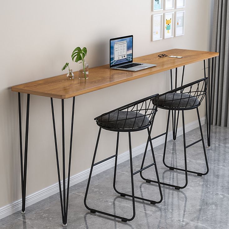 Industrial Style Rectangle Wood Top Counter Table 42-inch Height Bar Table