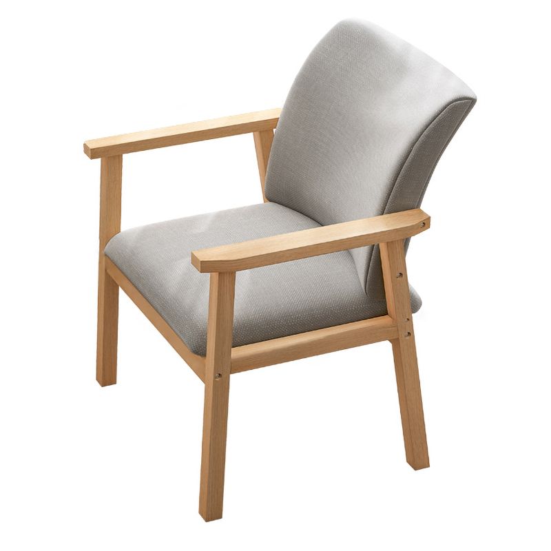 Chaise de salle à manger en bois avec fauteuil à dossier massif en bois d'hévéa scandinave avec pieds naturels
