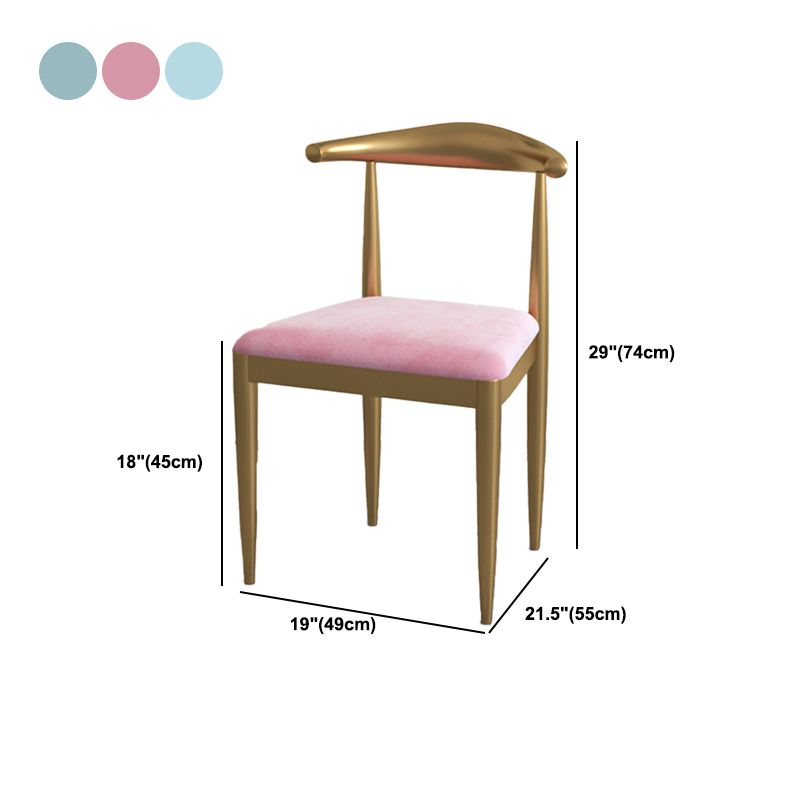 Contemporary Dining Set 1/2/5 Pcs Marble Dining Table with Cow Horn Chairs