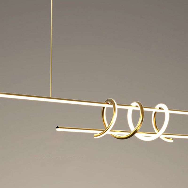 Modern Style Linear Shape Island Pendants Metal Pendant Lights for Dining Room