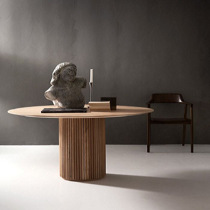 Round Dining Table Solid Wood Contemporary Style Dinette Table for Home Kitchen