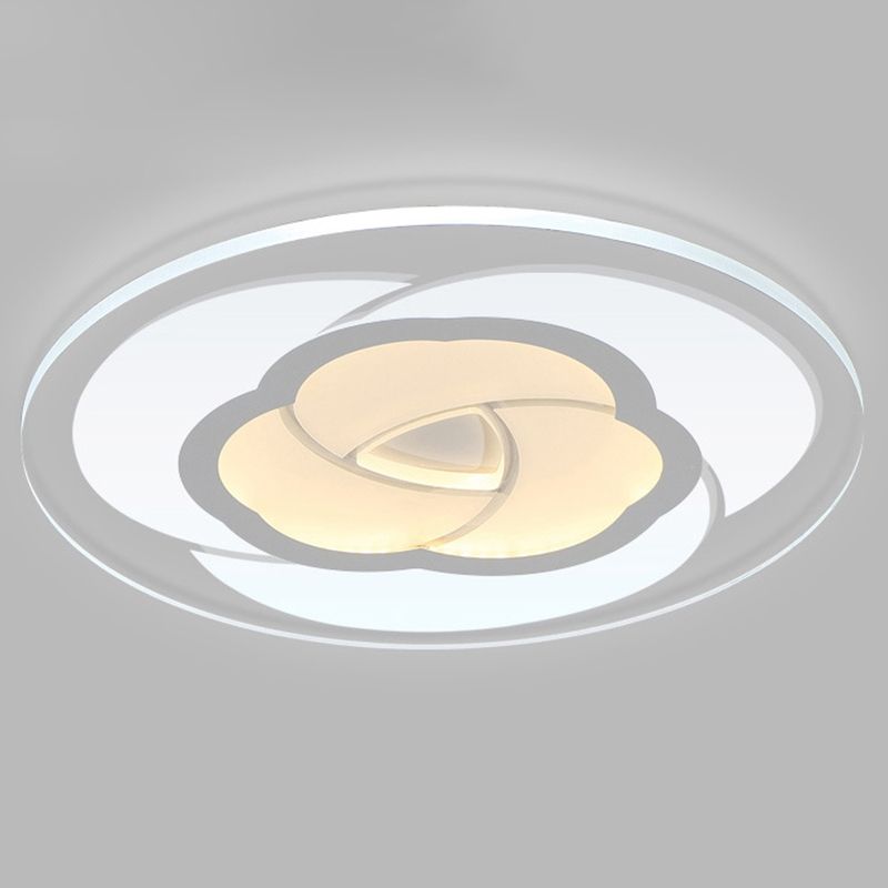 Plafonnier LED métallique de Style moderne, motif Floral clair, luminaire de plafond pour salon