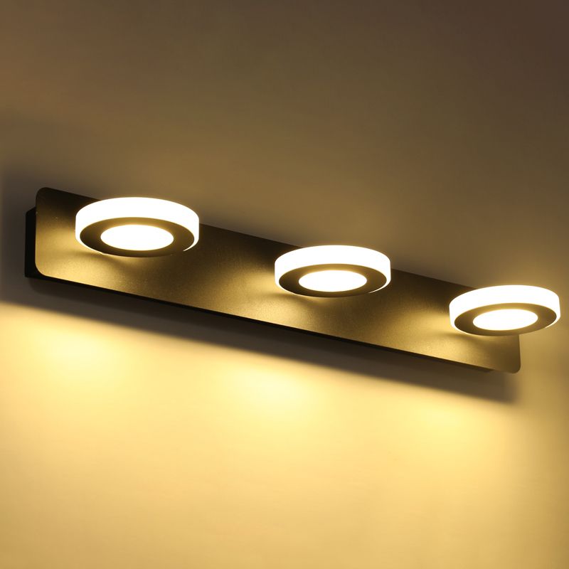 Multi Light Black Vanity Light Modern Style Waterproof Mirror Light for Bathroom