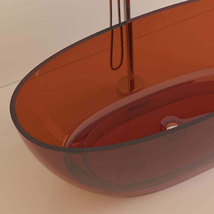 Flat Bottom Oval Soaking Bathtub Antique Finish Modern Bath Tub