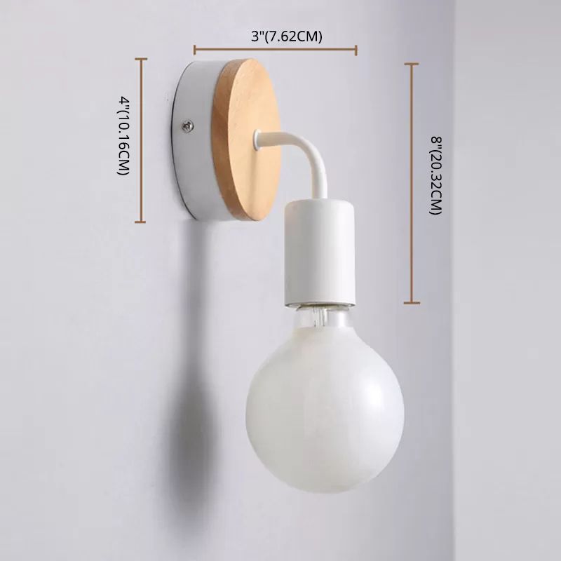 Nórdico estilo minimalista de lámpara de lámpara de madera 1 apliques de luz