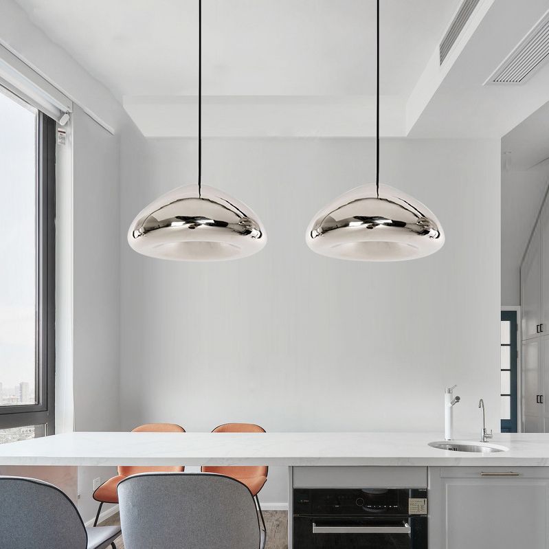 Moderne stijl brood tint hangend glass 1 lichte hanglamp voor het bed naast