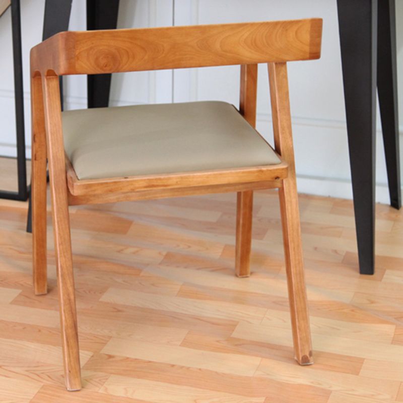 Home Indoor Dining Chair Pine Solid Wood Open Back Arm Chair