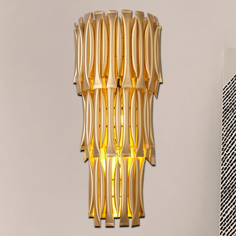 Abgestufte Aluminiumleuchte -Leuchte -Leuchte traditioneller Stil 4/6 Lichter Korridorwandhalterung Licht in Gold