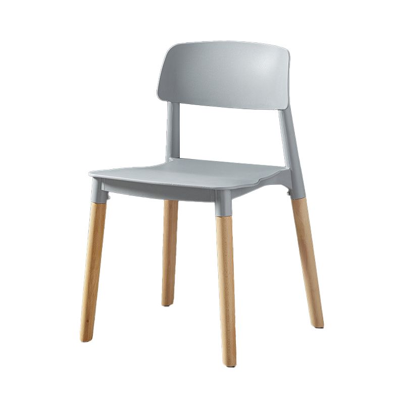 Scandinavian Wood Restaurant Side Chair Open Back Matte Finish Dining Chair