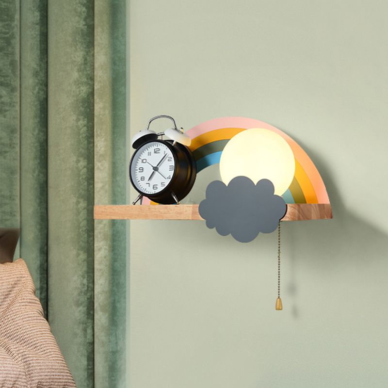 Arcobaleno marrone e Sun Sconce Light Cartoon a 1 Light Muro a LED LAMPAGNO CON PROGETTAMENTO E PROGETTA