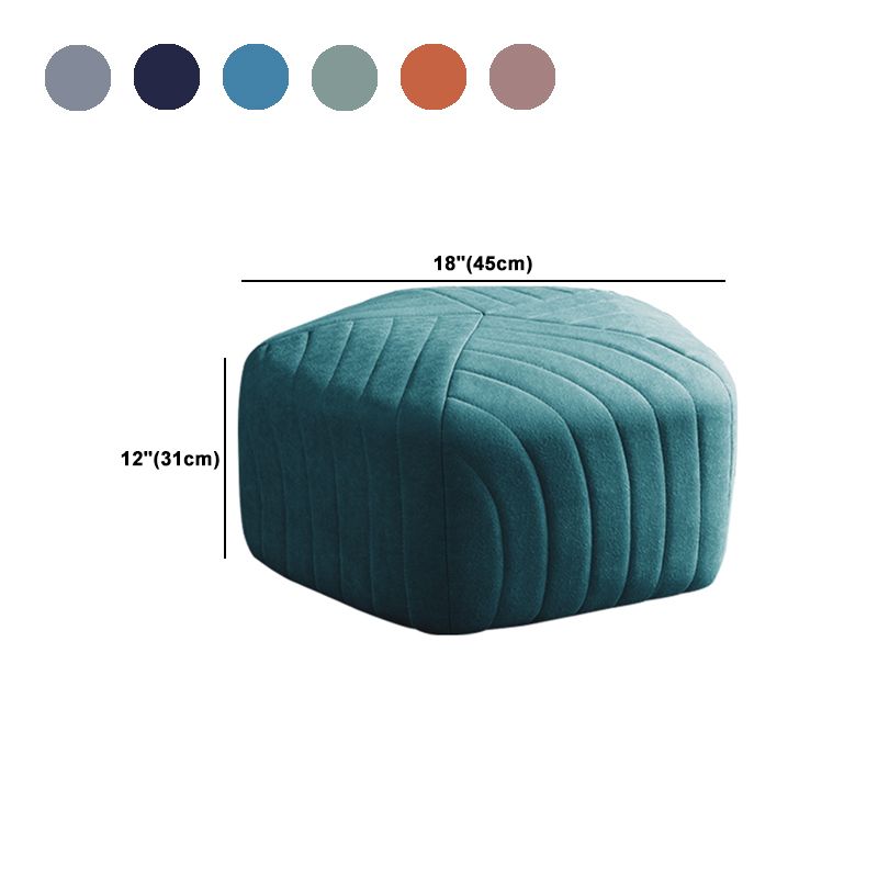 Contemporary Footstool Ottoman Suede Upholstered Solid Color Pentagon Ottoman