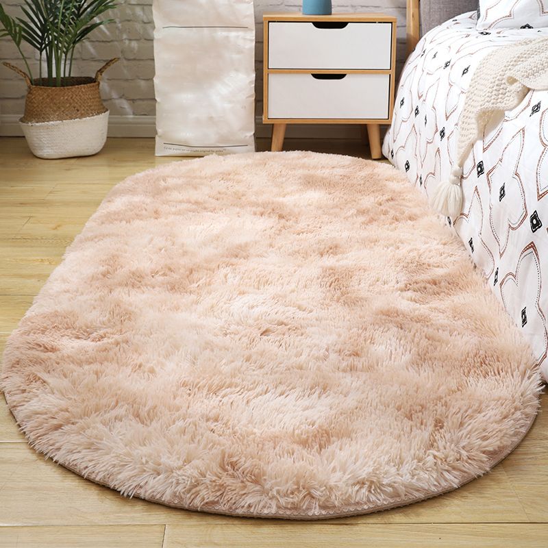 Multi-Color Living Room Rug Nordic Plain Area Carpet Faux Wool Non-Slip Backing Easy Care Rug