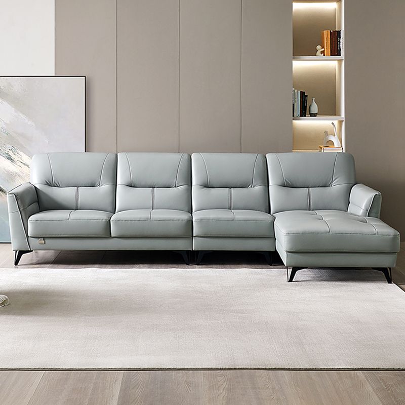 Flared Arm Sectional Sofa Contemporary Faux Leather Sectional Sofa Set