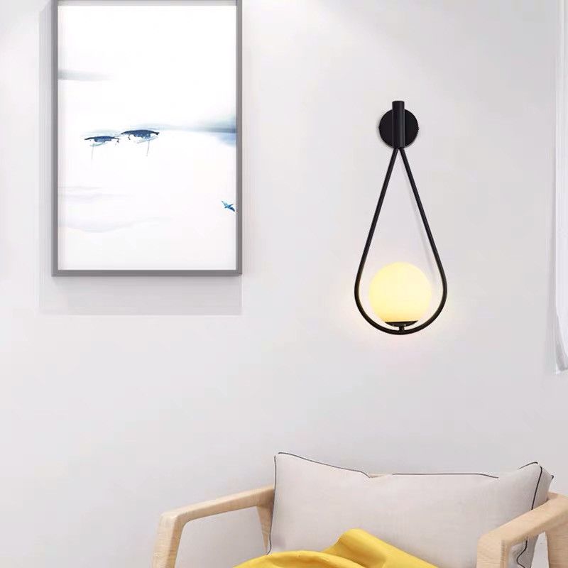 Lampada da parete a parete creativa moderna Lampada bassata a parete da interno con tonalità di vetro