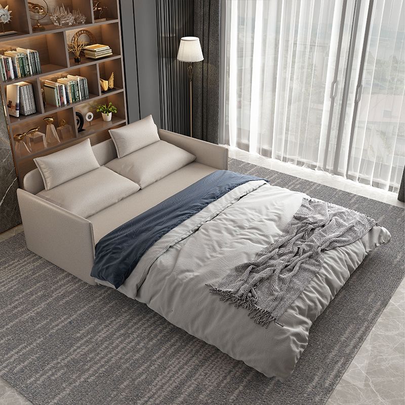 Contemporary Sofa Futon Bonded Leather Futon Sleeper Sofa with Storage