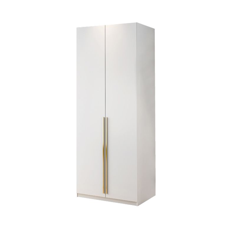 White Engineered Wood Wardrobe Modern Style Cabinet with Drawer