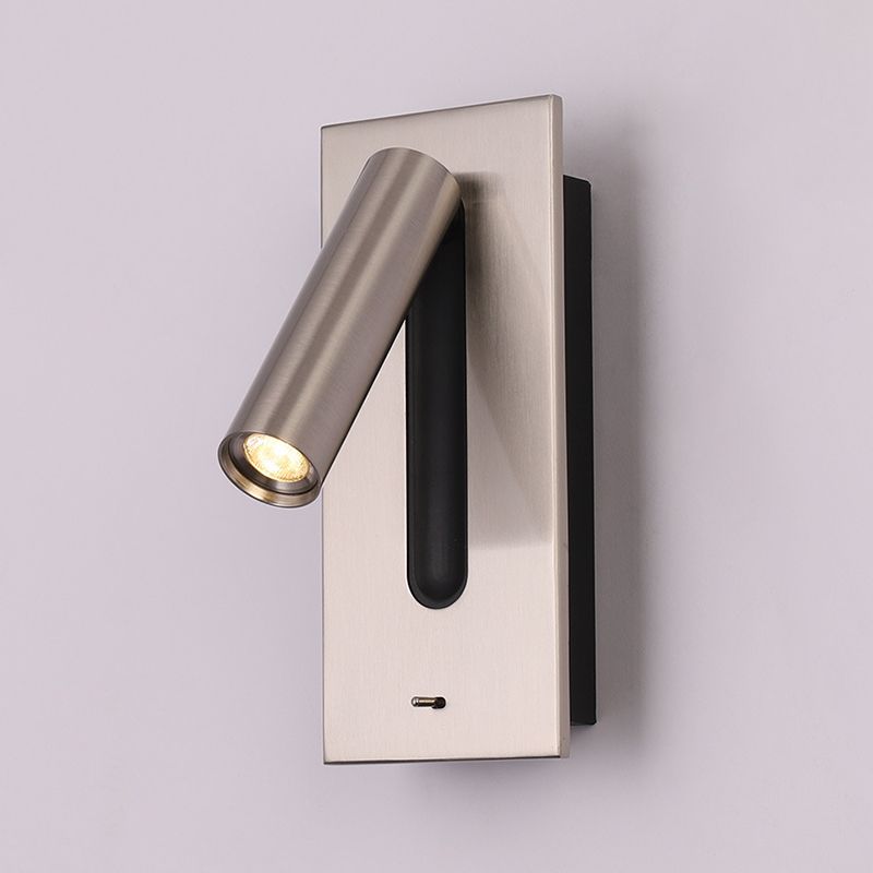 Modern Style Rectangle Shape Wall Lamp Metal 1 Light Sconces for Bedroom