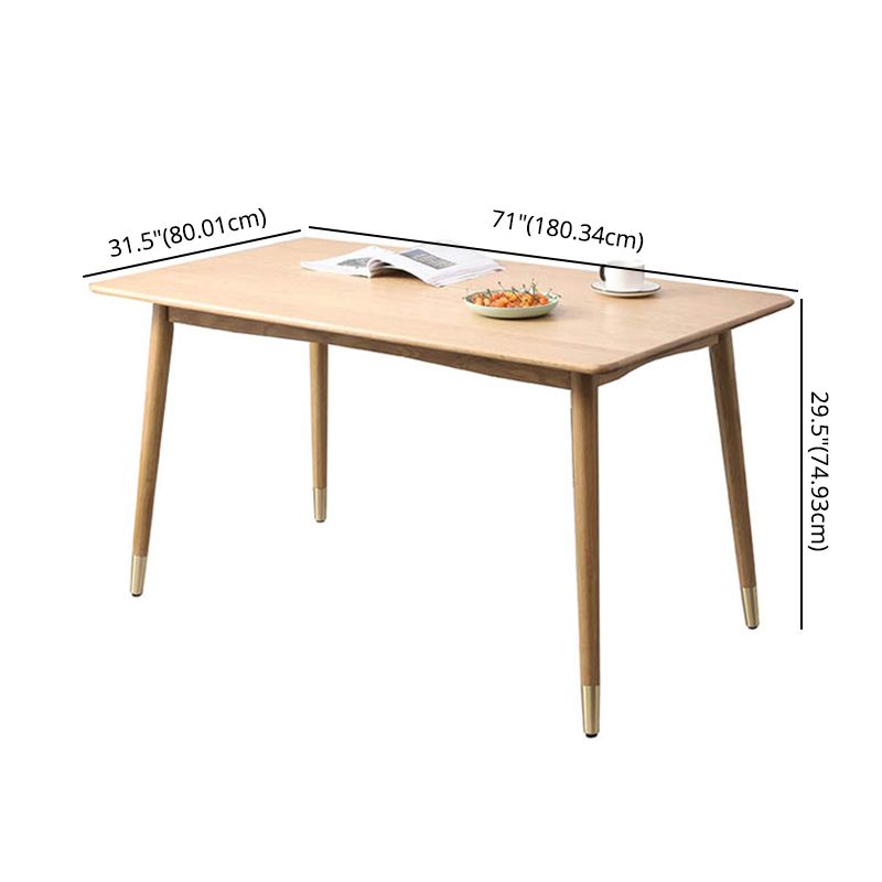 Minimalist Style Solid Wood Dining Set with Traditional Height Table and 4 Legs Base