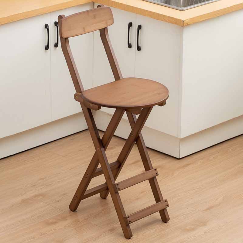 Taburetes de bar de madera sin brazos de estilo nórdico, taburetes de bar plegables, 1 pieza