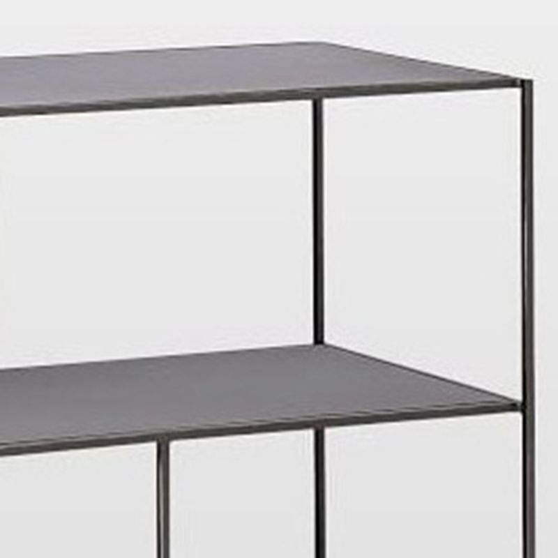 Industrial Style Open Metal Bookcase with Rectangular Shelves