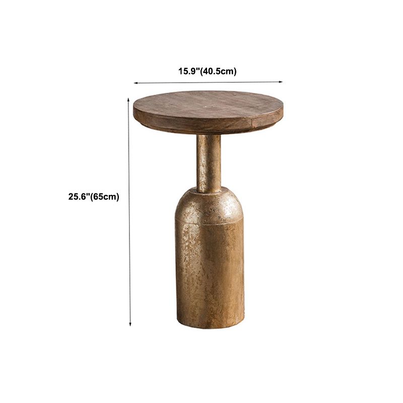 French Country Distressed Wooden Coffee Table Round Top Cocktail Table for Living Room