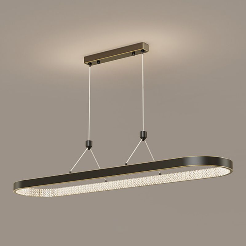 Luz de la isla contemporánea de metal ovalado 1 luces de araña de la isla de la luz para la cocina