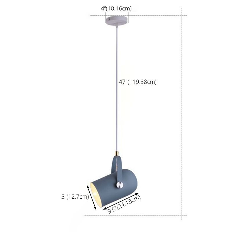 Macaroon Style Hanging Spotlights Single Bulb Modern Lighting Fixture with 47" Adjustable Suspension Wire