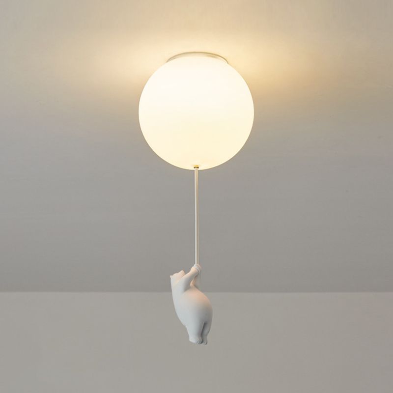 Contemporary Bear Ceiling Lamp Acrylic Shade Flush Mount Light Fixture